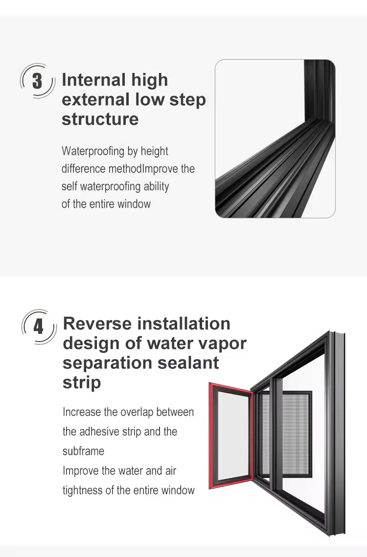 USA NFRC Residential Thermal Break Aluminum Windows Double Glazing French Window Triple Glazed Casement House Windows