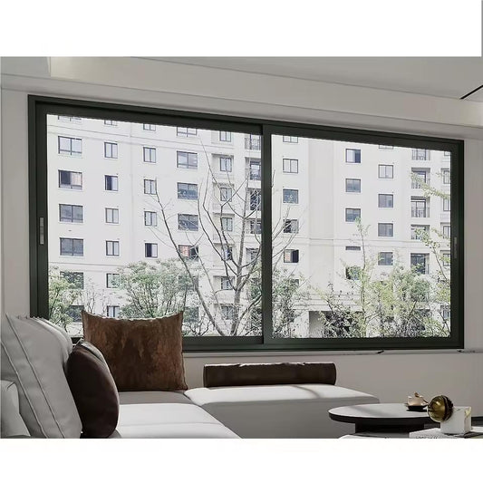 Custom Made Aluminum Sliding Flyscreen Windows Windproof Anti-theft Rubber Block Interior Safety Window Aluminum sliding window