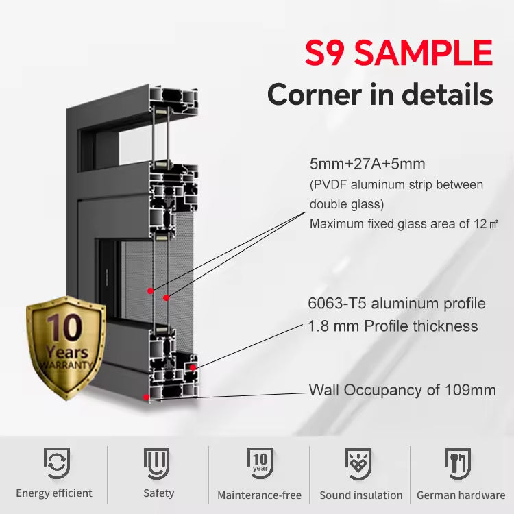 America Residential Project Soundproof Hurricane Impact Aluminium Window Outward Thermal Break Casement Windows for House Aluminium Casement window