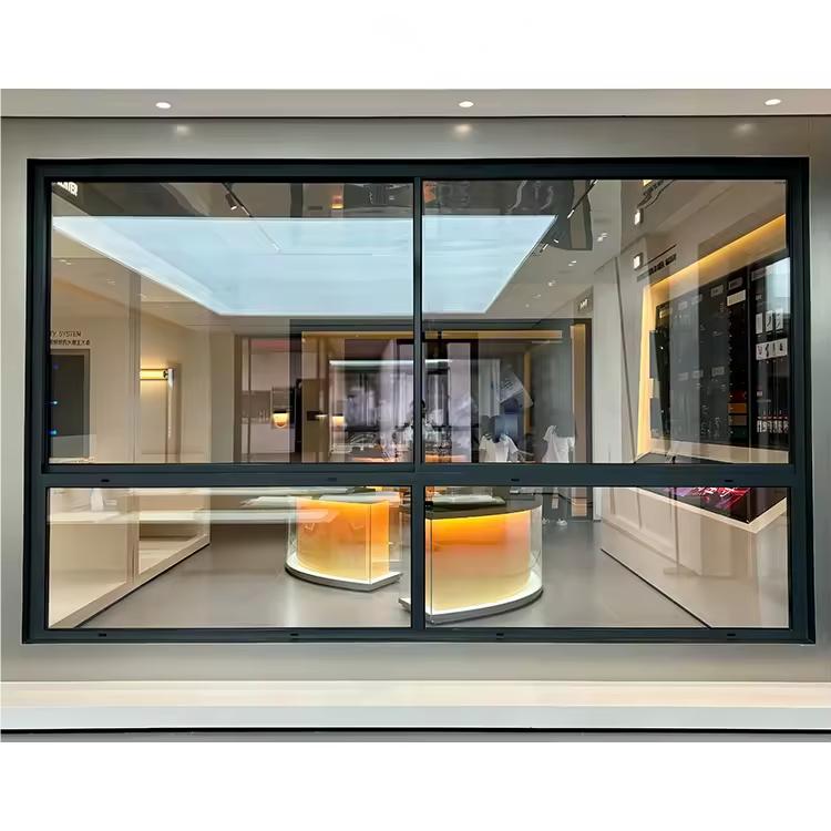 Custom Made Aluminum Sliding Flyscreen Windows Windproof Anti-theft Rubber Block Interior Safety Window Aluminum sliding window