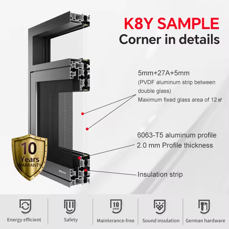 USA NFRC Residential Thermal Break Aluminum Windows Double Glazing French Window Triple Glazed Casement House Windows