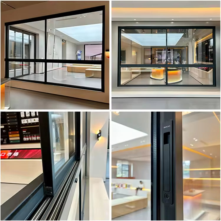 NFRC USA Brand Aluminium Sliding Windows Design Cheap Soundproof Horizontal Double Glass Aluminium Windows Thermal Break Aluminum sliding window