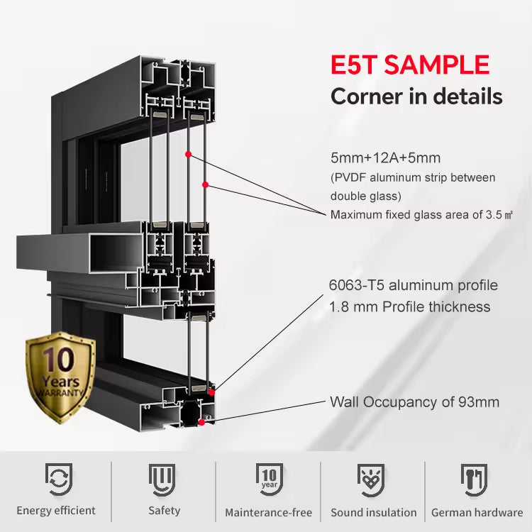 Custom Made Aluminum Sliding Flyscreen Windows Windproof Anti-theft Rubber Block Interior Safety Window Aluminum sliding window