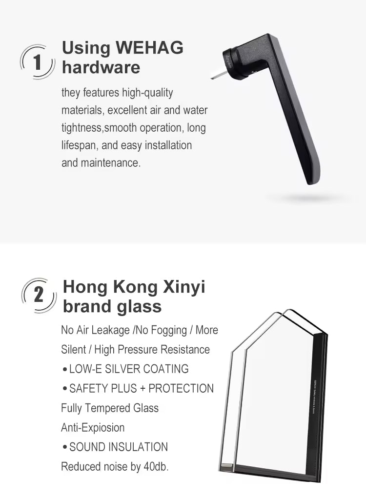 USA NFRC Residential Thermal Break Aluminum Windows Double Glazing French Window Triple Glazed Casement House Windows