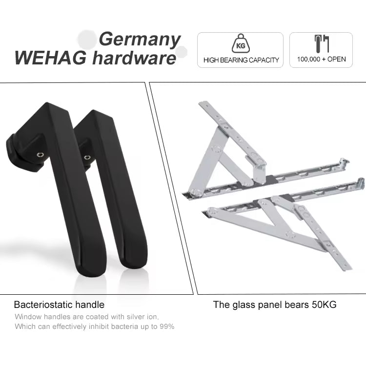 Soundproof Double Glazed Insulated Aluminium Glass windows Aluminium Casement window