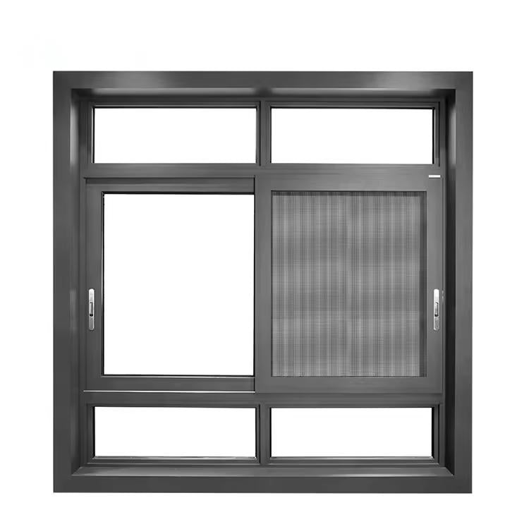Custom Made Aluminum Sliding Flyscreen Windows Windproof Anti-theft Rubber Block Interior Safety Window Aluminum sliding window